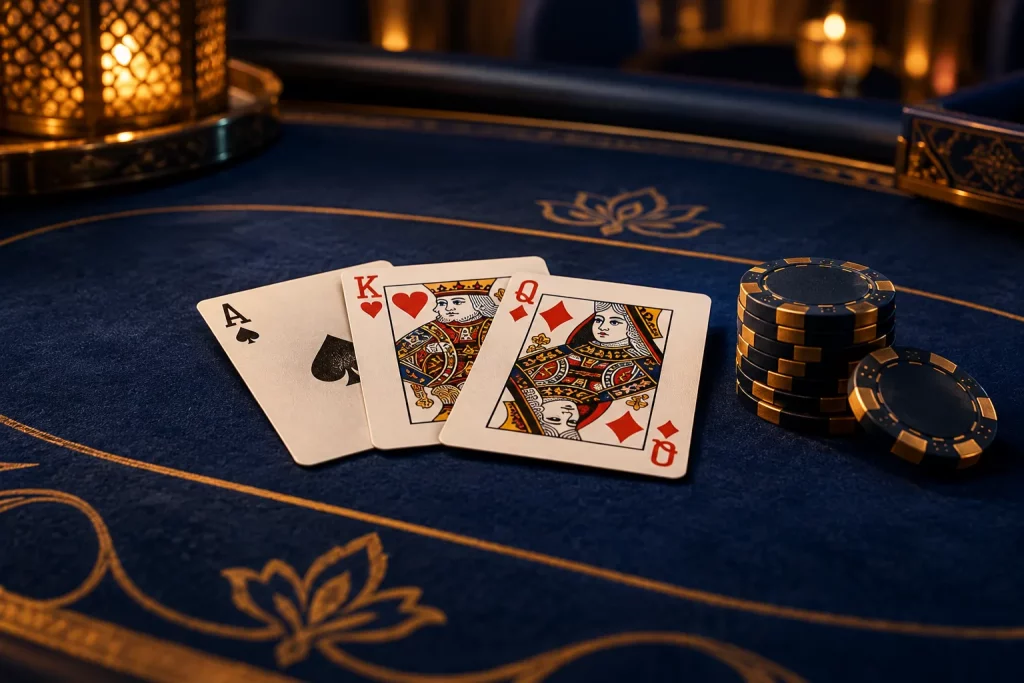 Playing cards and casino chips for 21Prive frequently asked questions