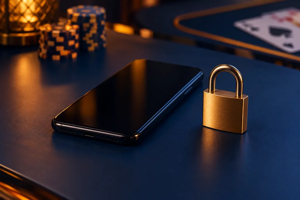 Phone and padlock for 21Prive account security information